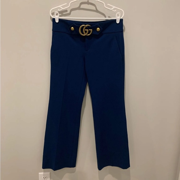 💋NWT💋Gucci Dark Blue Pants with Gold Button - Picture 3 of 5